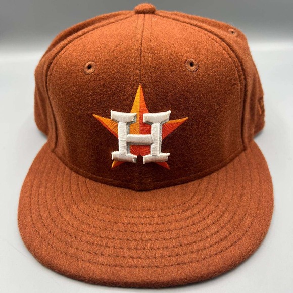 Houston Astros Hat Men 3/8 Brown Gray 59Fifty New Era MLB Fitted